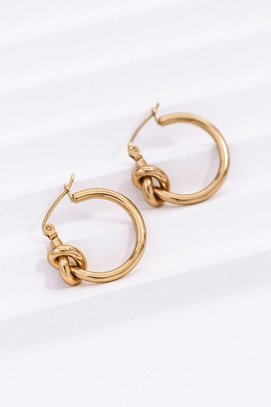 18k Gold Dipped Knot Hoop Earring