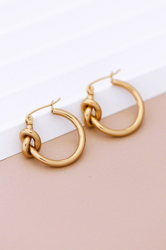 18k Gold Dipped Knot Hoop Earring