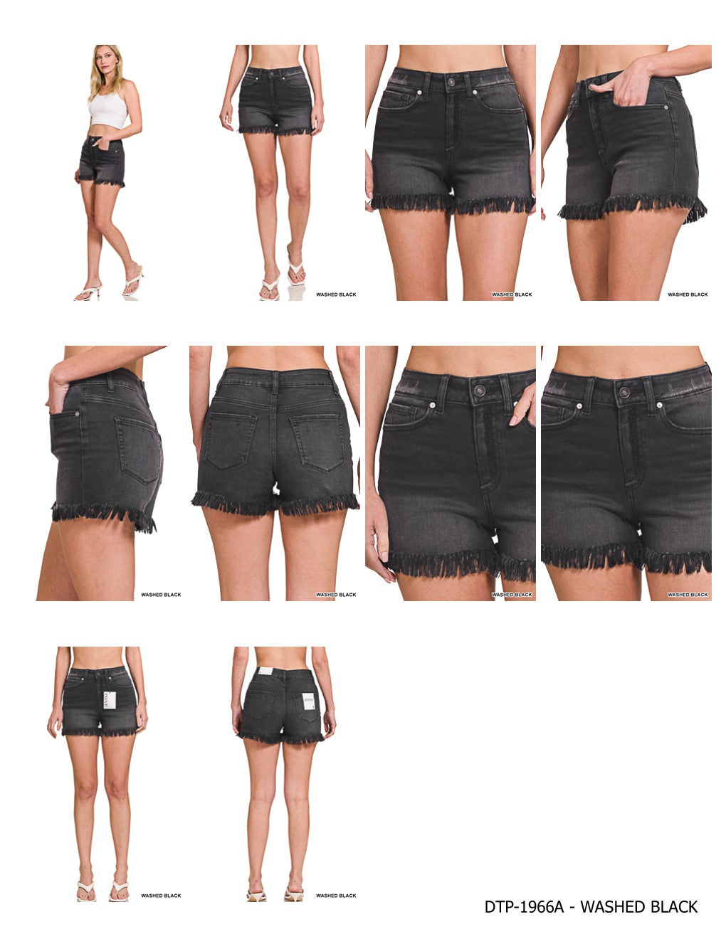 Lake Black Frayed Jean Shorts S-3XL