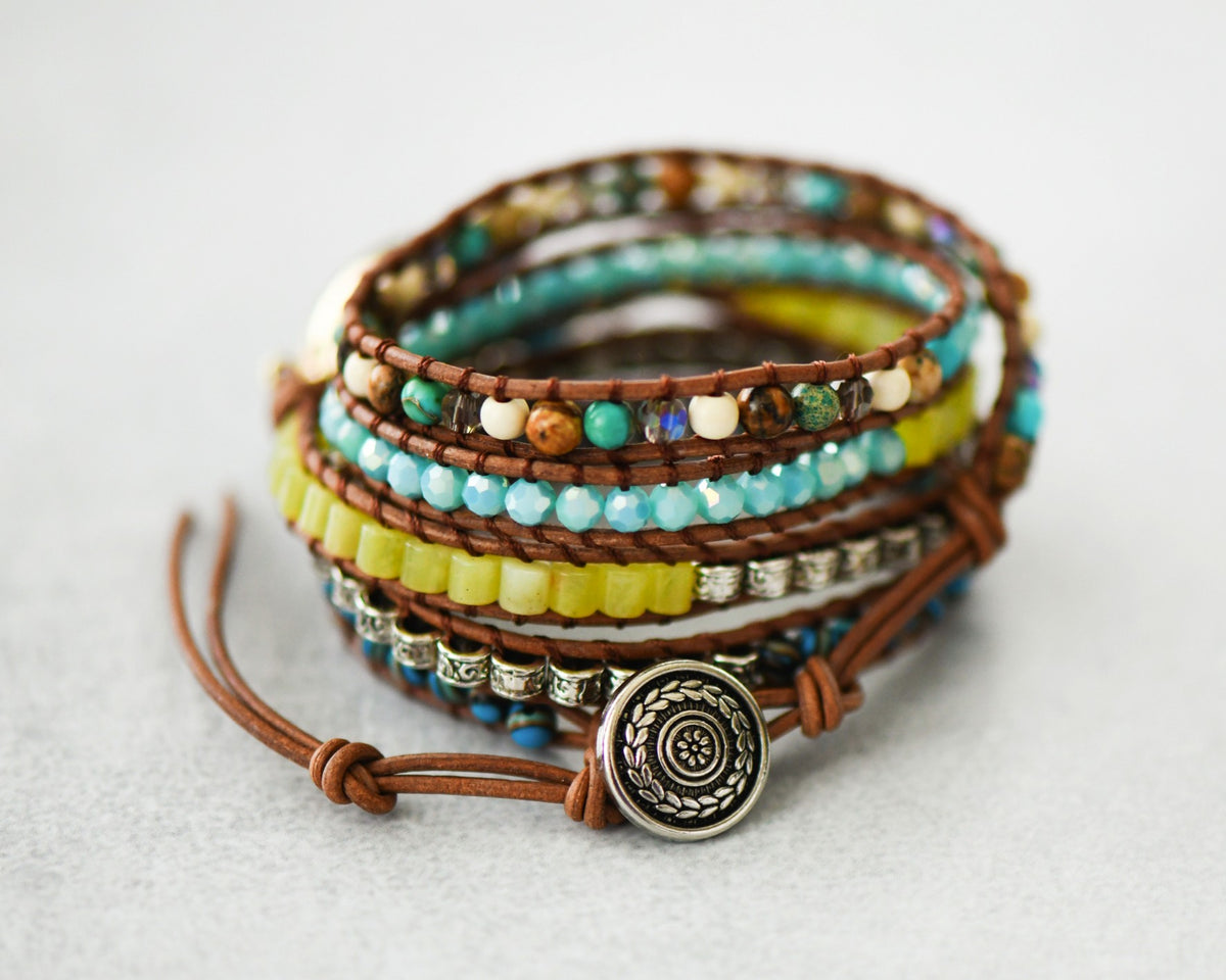 Tranquility stone wrap bracelet