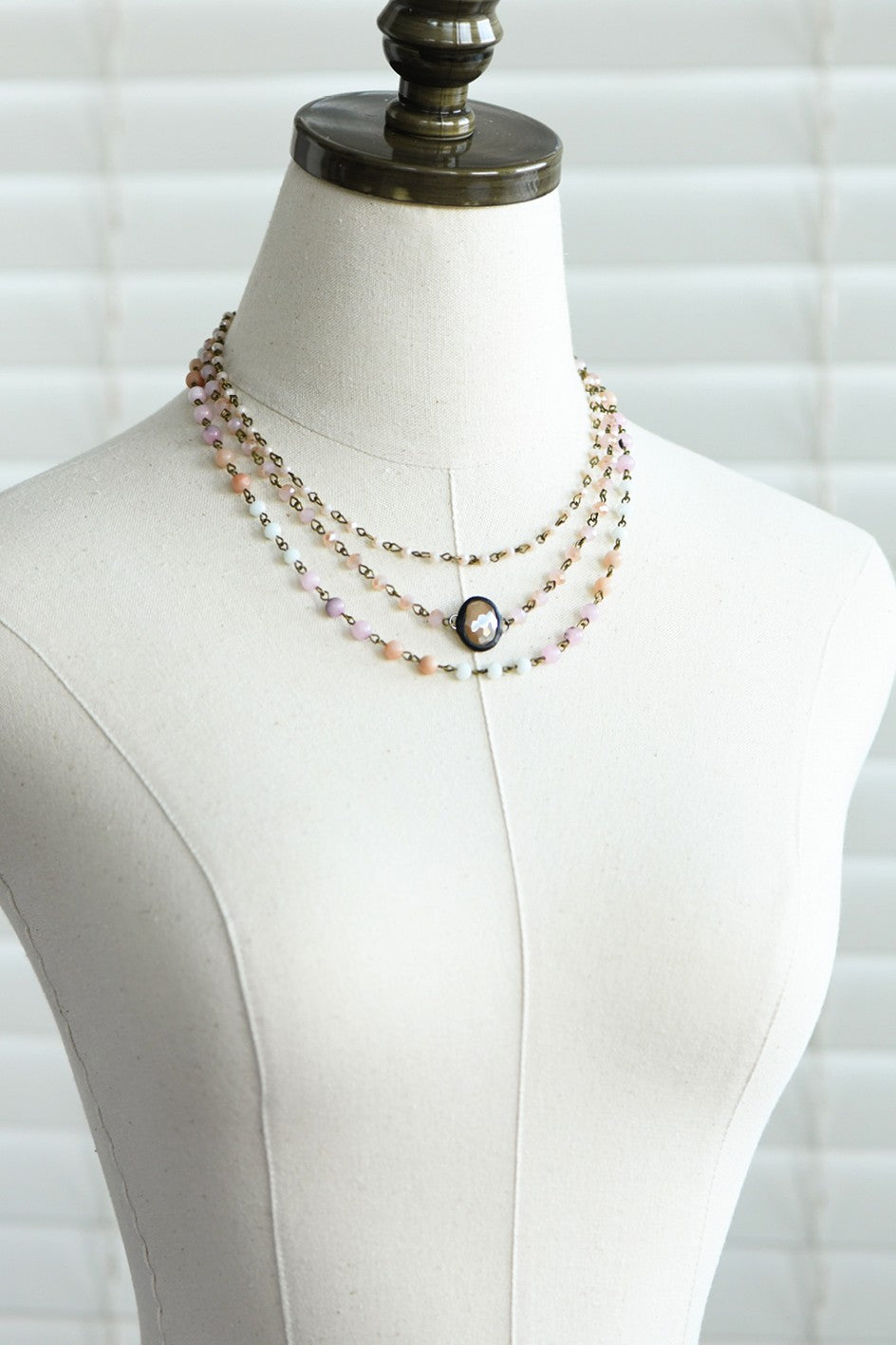 Boho layered bead necklace in mixed colors