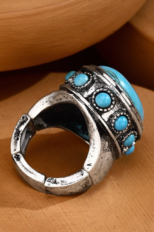 Turqpuise Stone Stretch ring