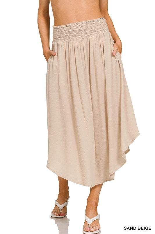 Beige Gauze Maxi Skirt