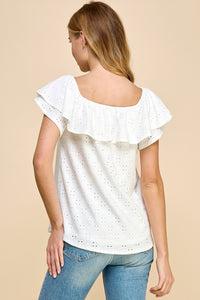 Ivory boho off shoulder blouse