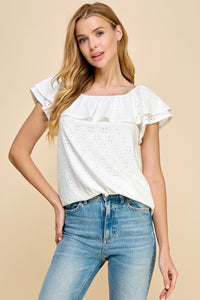 Ivory boho off shoulder blouse