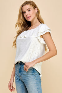 Ivory boho off shoulder blouse