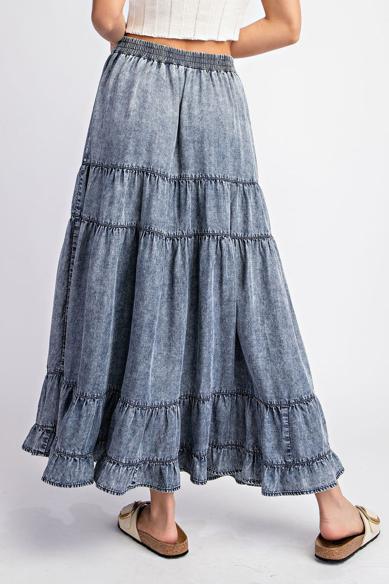 Easy Breezy Vintage Denim Boho Skirt