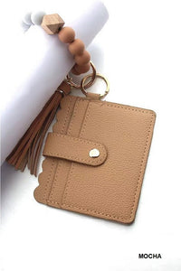 Beaded bracelet keychain cardholder Wallet