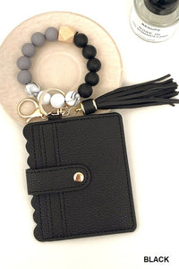 Beaded bracelet keychain cardholder Wallet