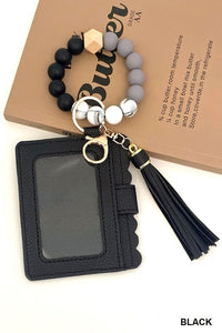Beaded bracelet keychain cardholder Wallet