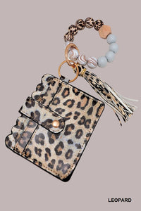 Beaded bracelet keychain cardholder Wallet