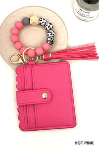 Beaded bracelet keychain cardholder Wallet