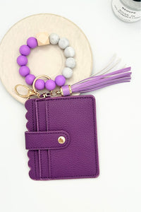 Beaded bracelet keychain cardholder Wallet
