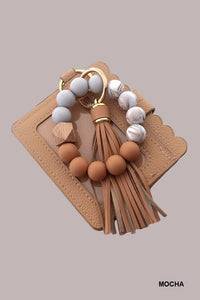 Beaded bracelet keychain cardholder Wallet