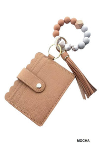 Beaded bracelet keychain cardholder Wallet
