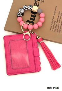 Beaded bracelet keychain cardholder Wallet