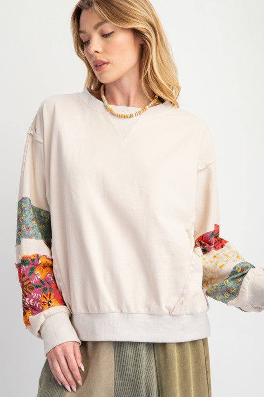 Boho Floral Patch Block long sleeve by Easel