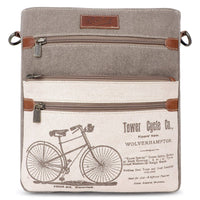Canvas  Leather Women Crossbody Bag - Timberwolf/Taupe