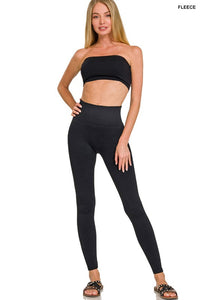 Fleece Lined Leggings in Black