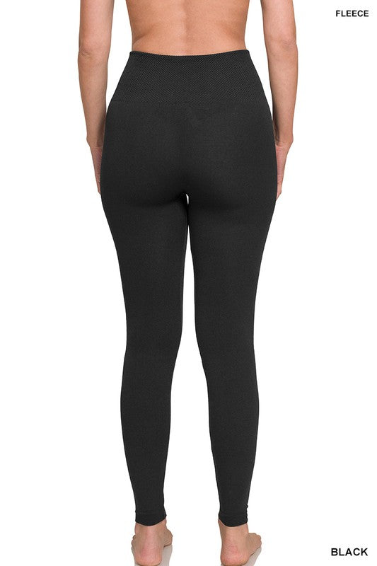 Fleece Lined Leggings in Black