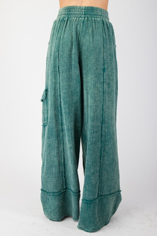 Soft Cotton Gauze Mineral Washed Palazzo Pants by Easel