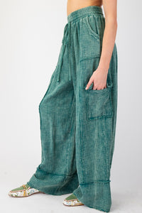 Soft Cotton Gauze Mineral Washed Palazzo Pants by Easel