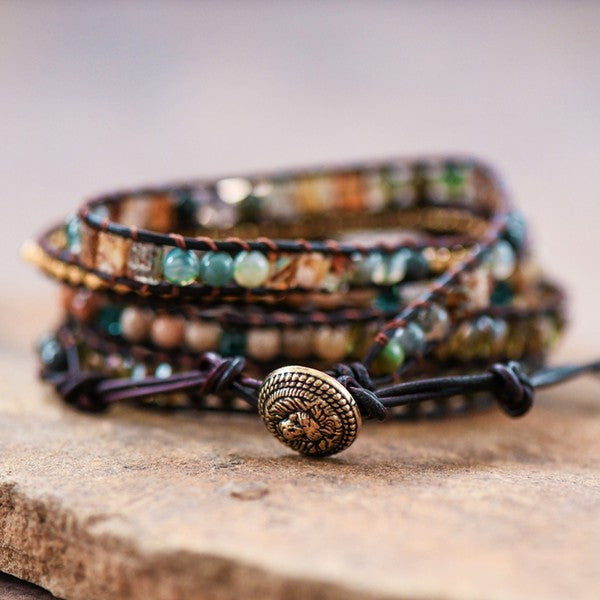 Moonlight stone wrap bracelet