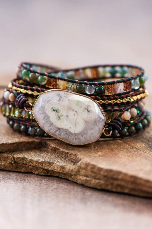 Moonlight stone wrap bracelet