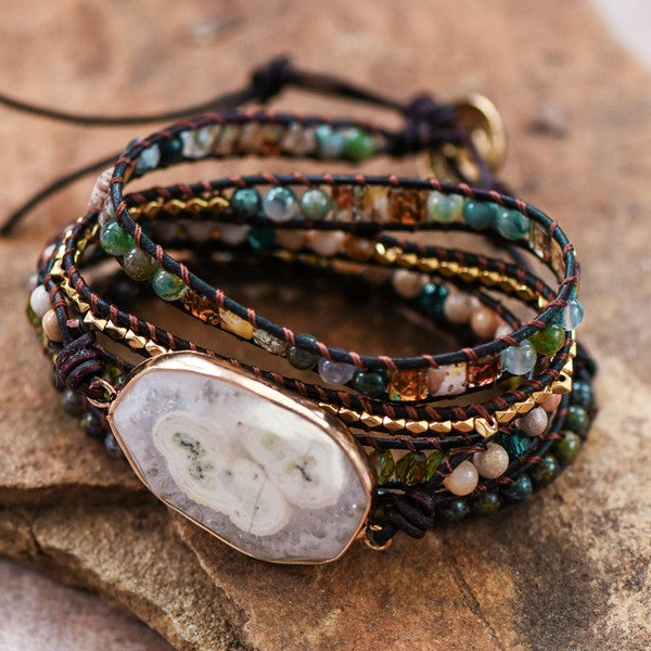 Moonlight stone wrap bracelet