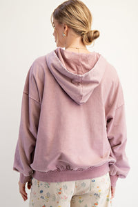 Boho Floral Patch Block long sleeve hoodie by Easel