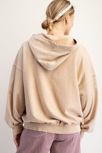 Boho Floral Patch Block long sleeve hoodie by Easel