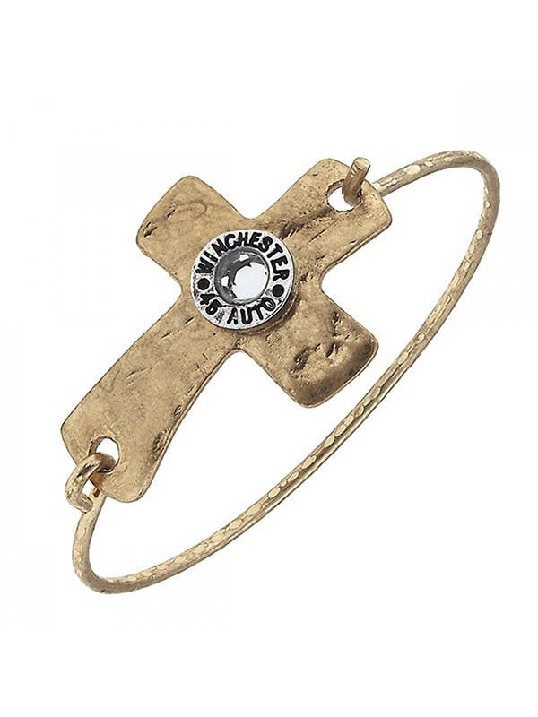 Bullet Cross Bangle Bracelet