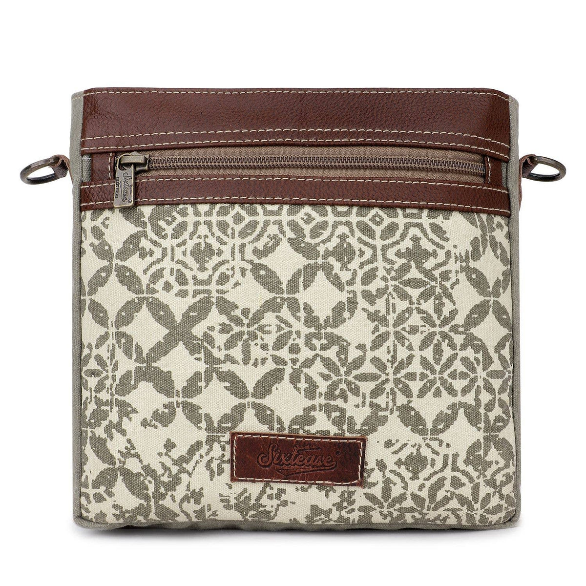 Canvas & Leather Women Crossbody Purse