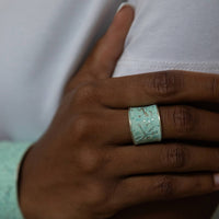 Handcrafted Soft Blue Dragonfly Patina Ring