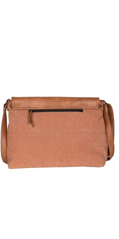 Sapphire Up-Cycled Canvas and Durrie crossbody