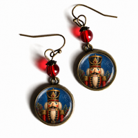 Nutcracker Christmas Soldier dangle Earrings