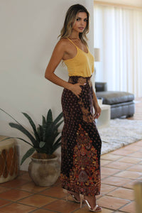 BLEACH TIE DYE EFFECT PRINTED WIDE LEG PANTS