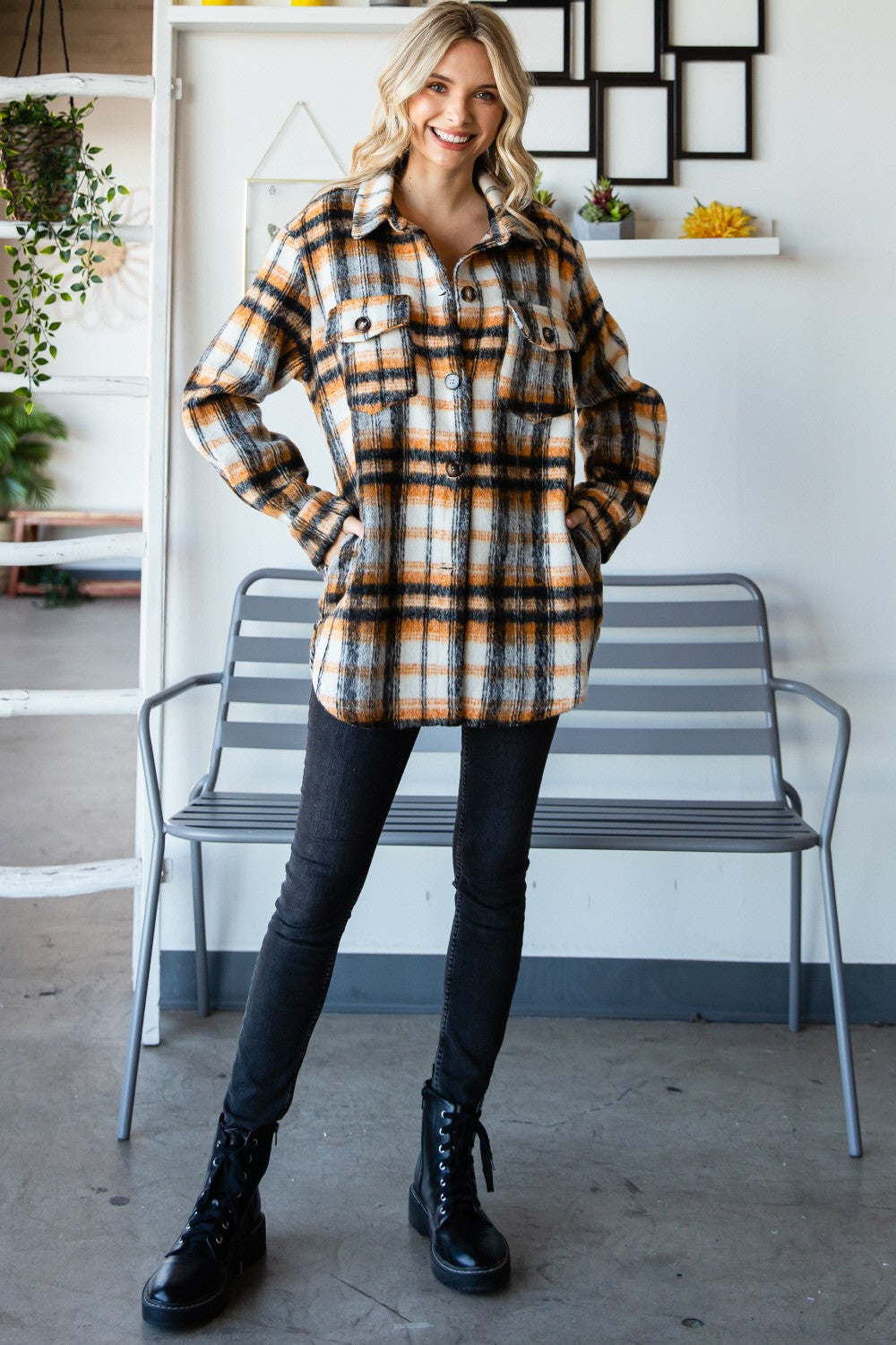 Rust Plaid flannel jacket * on sale