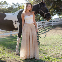 Desert Dream Flow Trousers All Lace Shirred Waist Pants