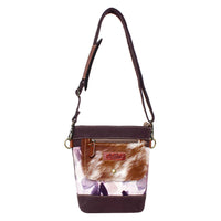 Up-cycled Canvas & Leather Crossbody Bag Purse