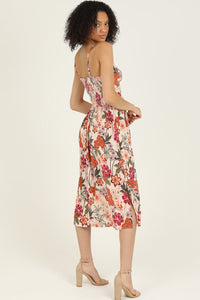 Floral V-neck twisted floral Midi  * on sale