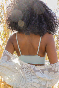 Lace Longline Seamless Bralette - Everyday Classic Style: Sage