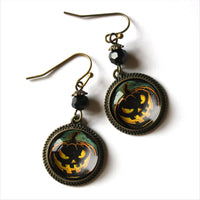 Black Jack O Lantern Earrings