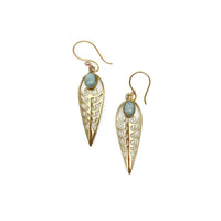 Tanvi Gold-Plated and Amazonite Earrings - Reverse Teardrop