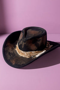 Vintage Versatile Shapeable Cowgirl & Fedora Hat: BLACK
