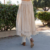 Prairie Dream Wanderer Skirt Shirred Elastic Midi Skirt
