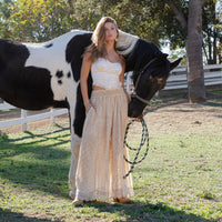 Desert Dream Flow Trousers All Lace Shirred Waist Pants