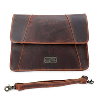 Rustic Leather Women's Crossbody Bag - Cherry