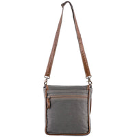 Canvas Leather Bicycle Print Women Sling Bag - Ranger Green