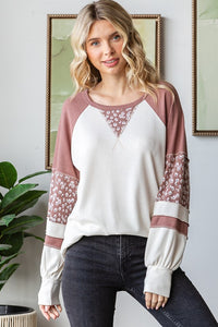 Marsala blocked long sleeve